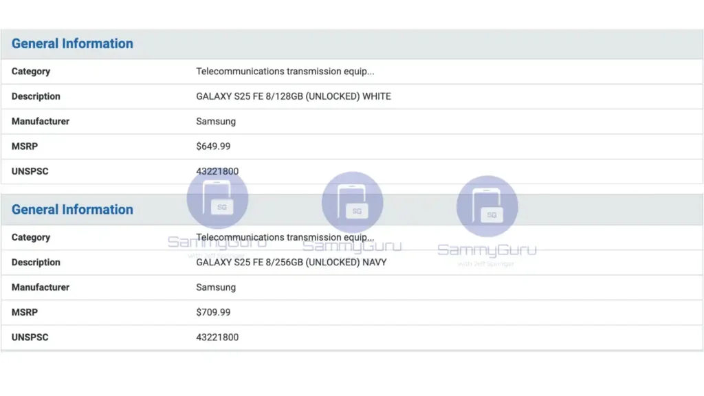 Samsung Galaxy S25 FE Pricing Hits the Streets Early